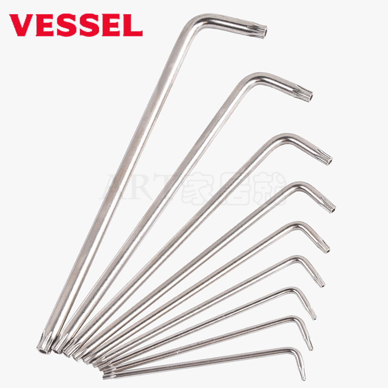 Japan VESSEL Weiwei imported plum blossom hexagonal wrench hexagonal star-shaped elbow screwdriver hole lengthened
