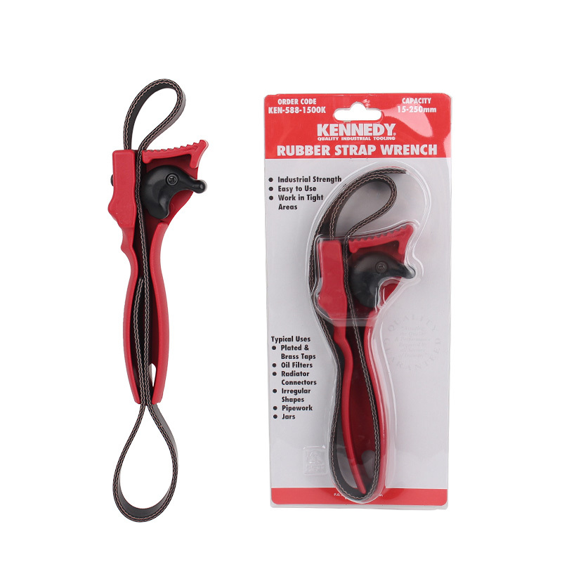 British Kennedy Adjustable Rubber Strap Wrench Imported with Plastic Handle Ken5881500K