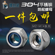 Metric 304 stainless steel nylon lock hexagon nut Imperial lock hexagon nut British lock back nut