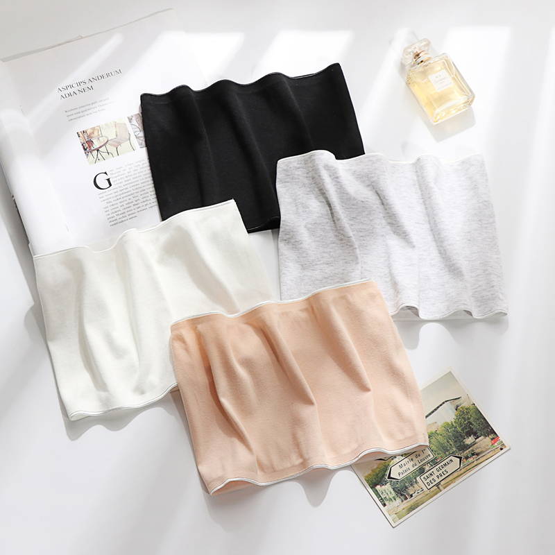 Tube top vest women's pure cotton strapless wrapping chest bottoming shirt for outerwear showing chest small anti-skid summer thin inner wear