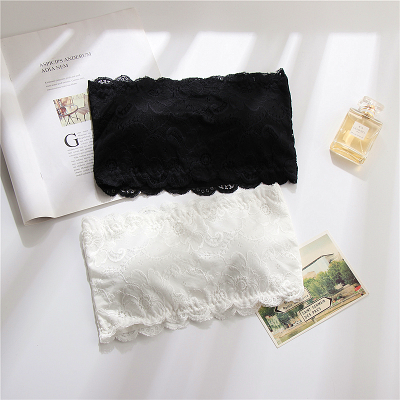 Lace walking-proof thin breast, open shoulder-shoulder wrapped chest, gathering vest underwear women wearing bras