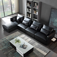 Xuống da sofa da bò sofa da Bắc Âu kích thước căn hộ tối giản phòng khách hiện đại trang bị đầy đủ ghế sofa nhỏ - Ghế sô pha sofa băng