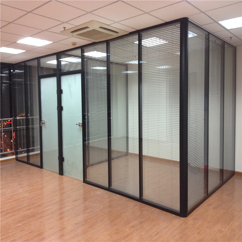 Nanjing custom-made high partition glass partition wall double-layer tempered glass partition aluminum alloy decorative panel sound insulation wall