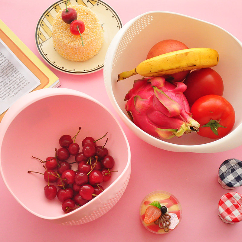 Plastic Kitchen Naughter Wash Rice Griddle Fruit Basket Drain Wash Vegetable Basin Wash Fruit Basin Vegetable Basket Multifunction Basket