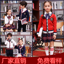 Kindergarten Garden Clothing Spring Summer Primary School Pupil Yingren School Uniform Knit Cardiovert Sweater Sweater Jacket Western Pants Three Suits