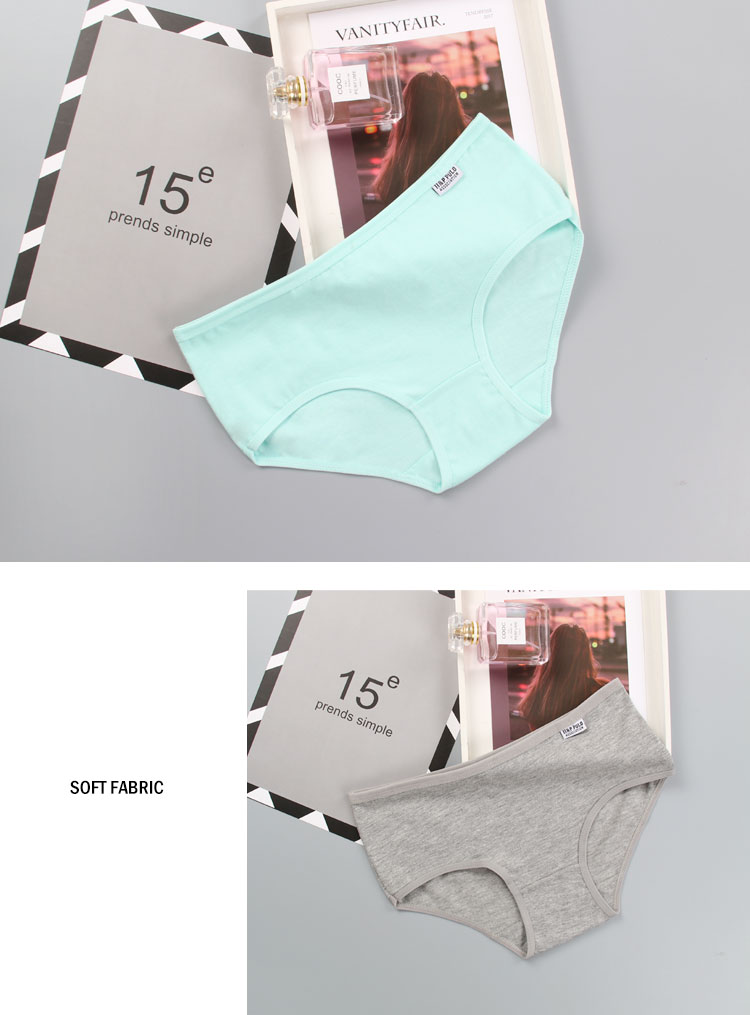 3 cô gái tải đồ lót cotton đơn giản và thoải mái nữ sinh viên eo thấp bột cotton tóm tắt da đen và trắng quần lót lọt khe nữ đẹp