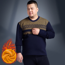 Extra-thick plus velvet mens fat plus size thermal underwear fat dad fat guy autumn suit suit outside cotton