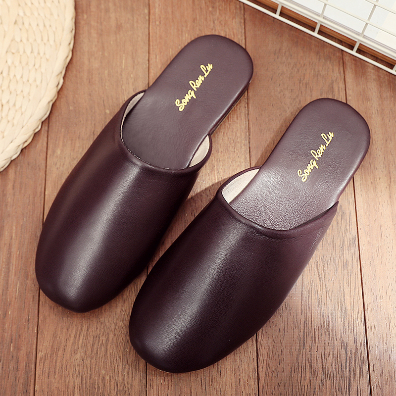 American-Style Spring and Autumn Indoor Sheepskin Slippers for Men and Women, Wooden Floor Closed-Toe Genuine Leather Slippers, Fitting Room Couple Style American-Style Spring and Autumn Indoor Sheepskin Slippers for Men and Women, Wooden Floor Closed-Toe Genuine Leather Slippers, Fitting Room Couple Style