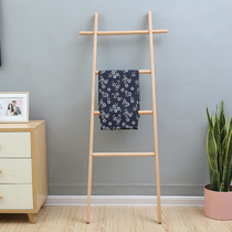 All solid wood simple floor rack bedroom multifunctional coat rack Nordic modern ladder Beech hanging bag rack