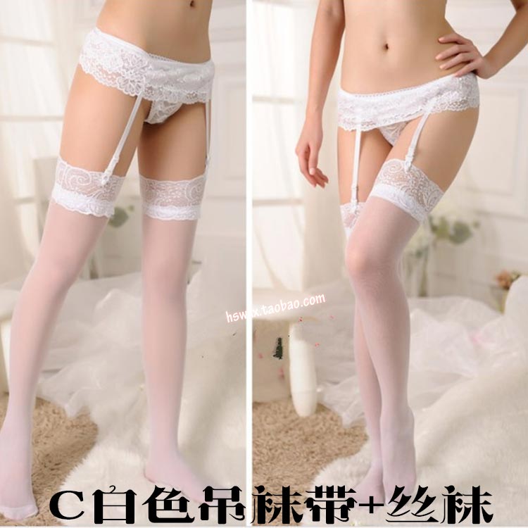 Nhật bản đầy đủ 55 nhân dân tệ vận chuyển ren trắng trên đầu gối garter vớ dây đeo bộ đùi ống dài lưới vớ phụ nữ the gioi phu kien thoi trang