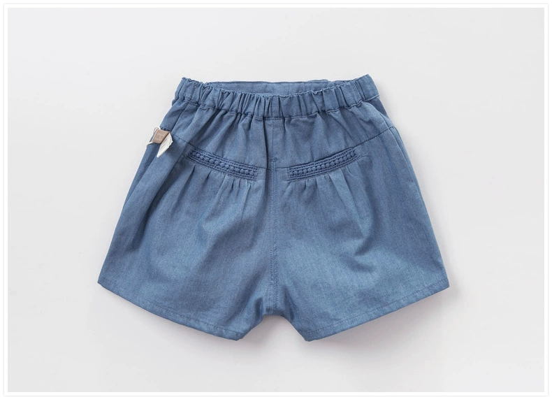 Davebella david Bella 2019 hè mới cho bé gái quần short denim bé gái quần short cotton DB10525 - Quần jean