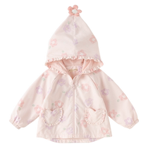 David Bella Childrens Jacket 2024 Autumn New Style Girls Windproof Jacket Printed Childrens Clothing Baby Girl Clothes Fashionable
