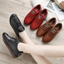 Mom shoes spring and autumn 2021 new middle-aged womens shoes soft sole comfortable single shoes non-slip flat shoes for the elderly