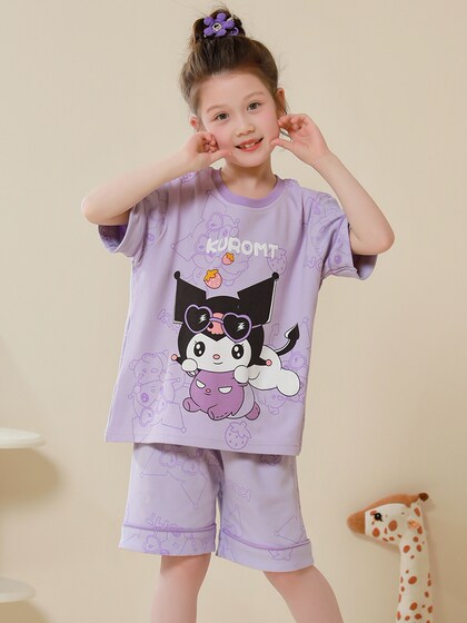 新款儿童睡衣女童男孩短袖纯棉薄款套装中大童卡通可爱夏季家居服