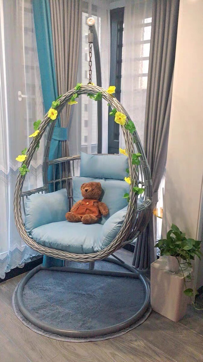 Rocking chair single double coarse rattan hanging chair Lazy Man Rattan Chair Hammock Room with Balcony Outdoor home Cradle