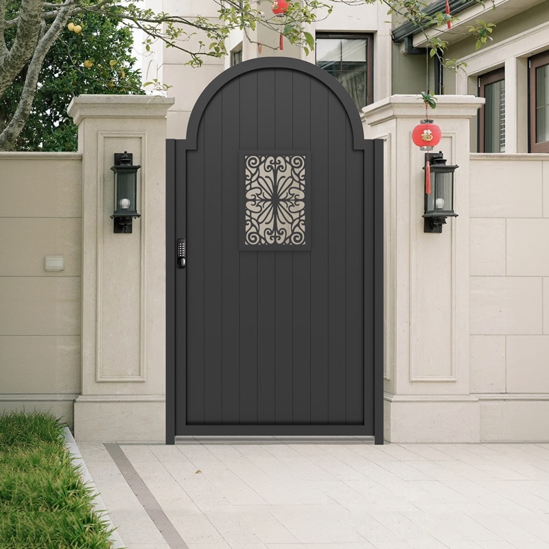 Aluminum Alloy Courtyard Gate, Small Yard Gate, Outdoor Villa Garden Entrance Door, Double Door, Aluminum Art Fence, Arch-Shaped Gate Aluminum Alloy Courtyard Gate, Small Yard Gate, Outdoor Villa Garden Entrance Door, Double Door, Aluminum Art Fence, Arch-Shaped Gate