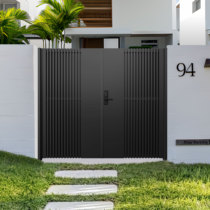 Aluminum alloy courtyard door villa garden electric entrance door walled yard outdoor small courtyard door aluminum art double door