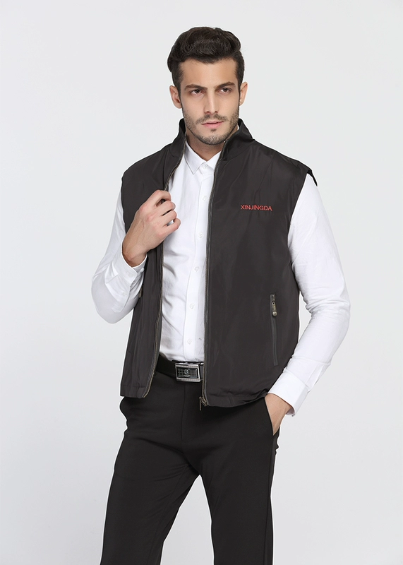 Mùa đông trung niên len vest nam lông một áo ấm cộng với nhung dày cổ áo vest cotton vai bố các kiểu áo ghi lê nam
