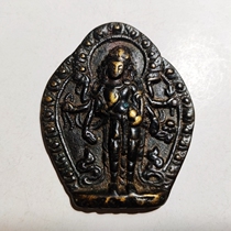 Tibetan culture and play Miscellaneous bronze old wipe Buddha statue eight-armed Bodhisattva standing statue Tibetan Buddhist ornaments pure copper