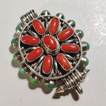 Stash the new year of life Red Amulet pendant sterling silver inlaid gem Guno box silver ornaments