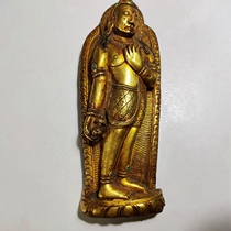 Nepals new style early Maitreya Buddha statue Lima copper gilt gold copper pieces Tibetan Buddha
