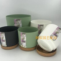 New Nordic with tray combination round pot Anthony flowerpot label PP resin desktop ground green plant