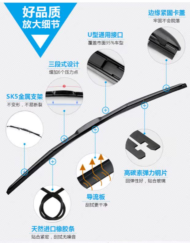 Nissan hacker / Qijun cần gạt nước nguyên bản cổ điển mới - Gạt nước kiếng gạt mưa oto