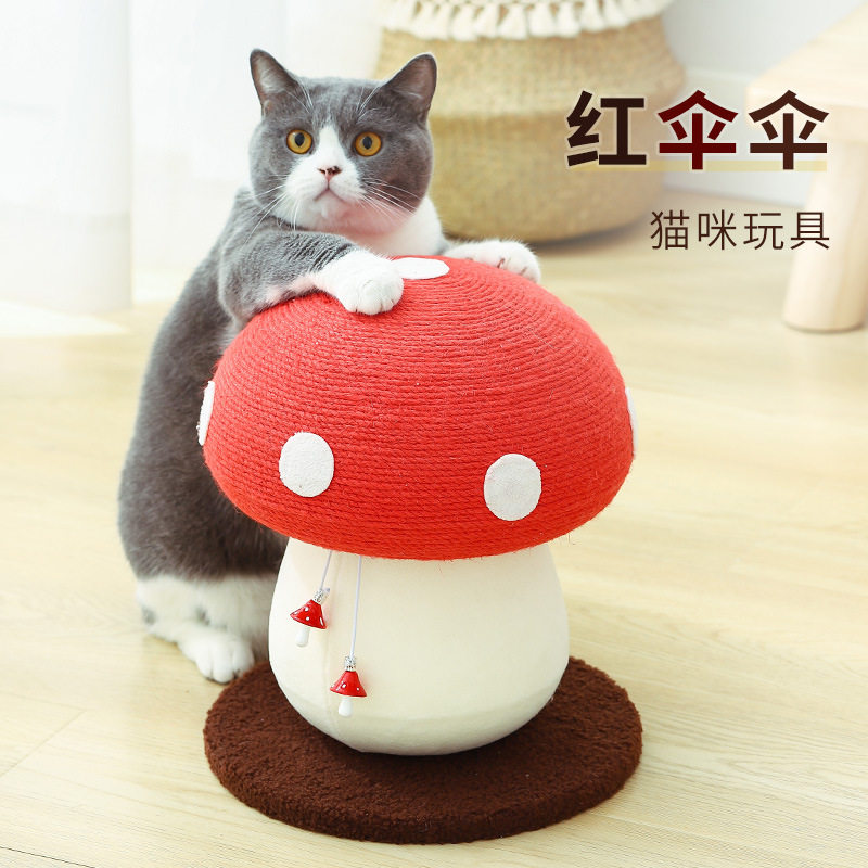 Red umbrella net red mushroom cat crawling sword and rope grab plate wear resistant grab without occupying space to make cat grinding toys