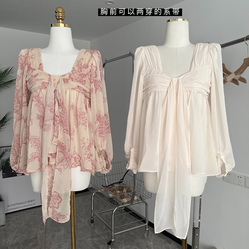 Brand shiffon shirt, belt, top