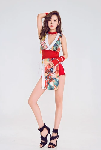 Новый сценический спектакль костюмы и кимоно контрастные цветные костюмы ночной клуб Новый сценический костюм Классические танцевальные костюмы для женщин Элегантные