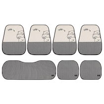 Bear Car Plaid Seat Cushion Summer Cooling Cushion Breathable Fabric Universal Cotton Linen Comfortable Multi-piece Seat Cushion for All Seasons