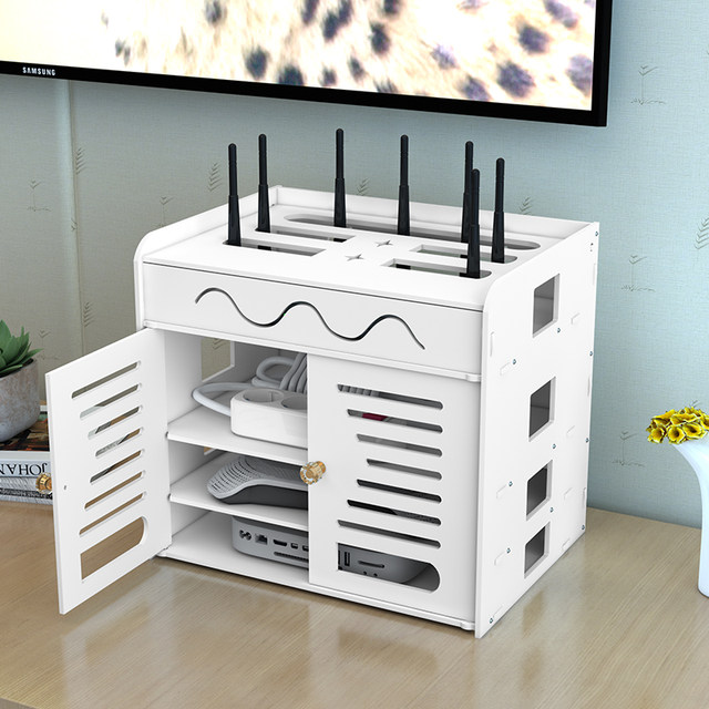 Router storage box wifi storage box wire storage patch panel storage box punch-free set-top box storage rack