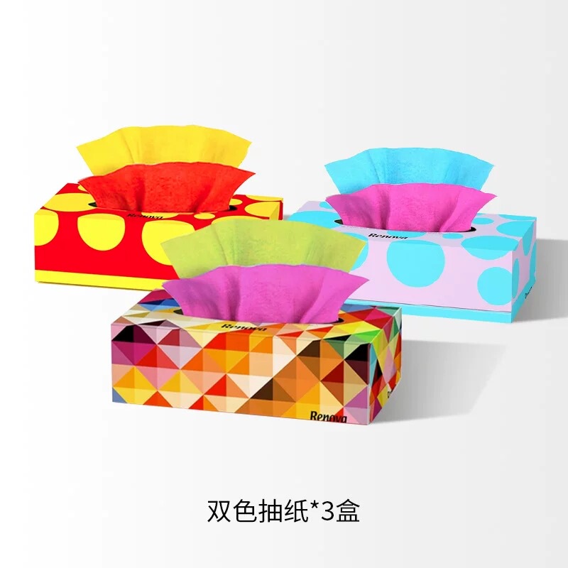 Renova Colored Tissue Paper, Household Colored Toilet Paper, Facial Tissue Box, Large Size, Multi-Color Household Napkins Renova Colored Tissue Paper, Household Colored Toilet Paper, Facial Tissue Box, Large Size, Multi-Color Household Napkins