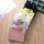 Cô gái phiên bản Hàn Quốc của áo sơ mi cotton đáy mùa thu đông mới bé dày lên chà nhám áo sơ mi dài tay bé gái cổ cao áo thun quần áo trẻ em nam