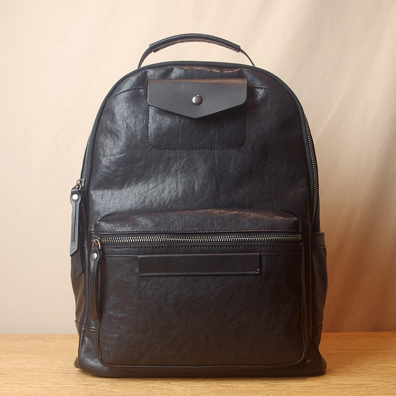Vegetable tanned leather men's backpack leather large-capacity first layer cowhide casual high-end men's computer leather backpack