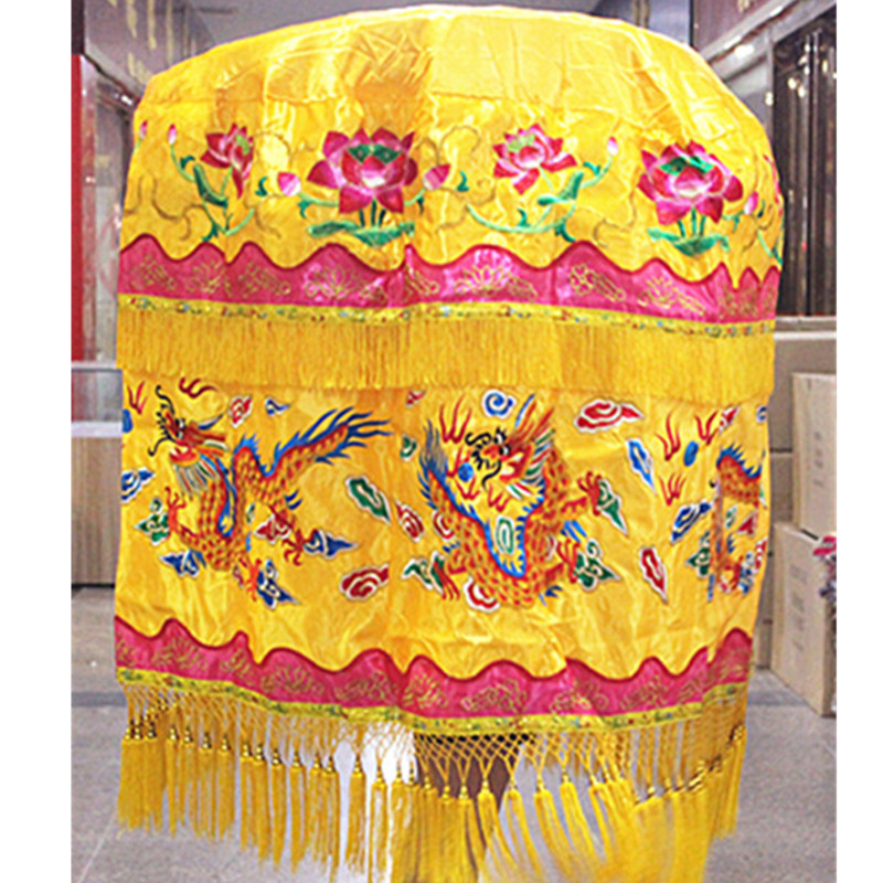 Set Tide Embroidered Dragon Baogai Manufacturer Direct F Education Embroidery Products Bao Gai Chinese Umbrella Yellow Dragon Umbrella F Hall Embroidered