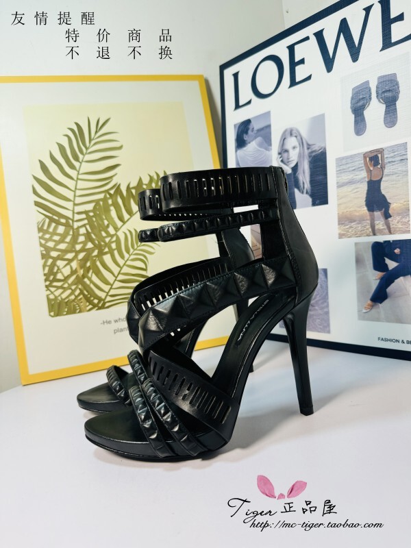 Off-Season Sale Genuine Stella Luna Leather High-Heeled Roman Cut-Out Sandals Slp11A055