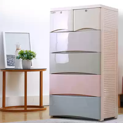 60-65cm thickened 5-layer storage cabinet drawer type plastic baby wardrobe 3-layer children's toy storage and finishing cabinet