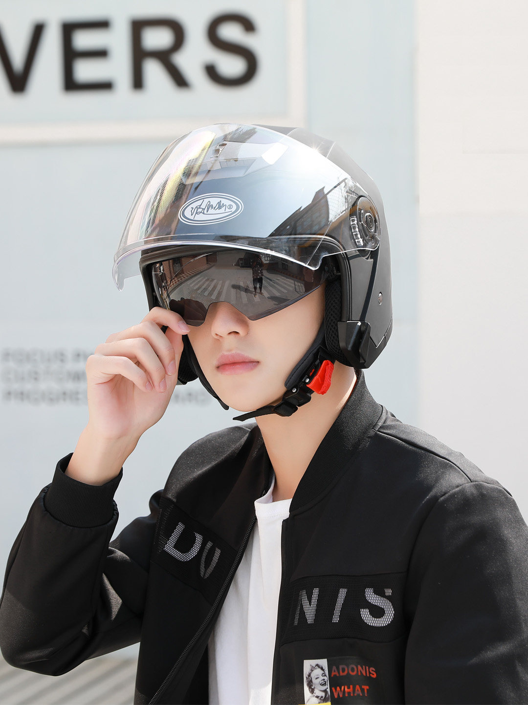 Electric car extra-large helmet men semi-helmet Bluetooth battery car 4XL winter helmet Four Seasons universal anti-fog helmet