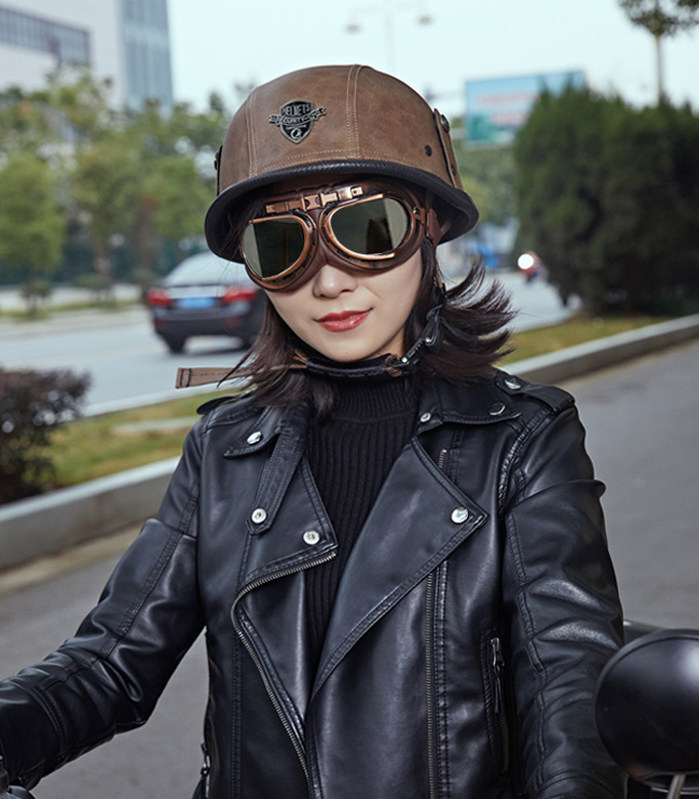 Battery electric car helmet extra large summer helmet retro Harley men and women 4XL68C half helmet large size four seasons helmet