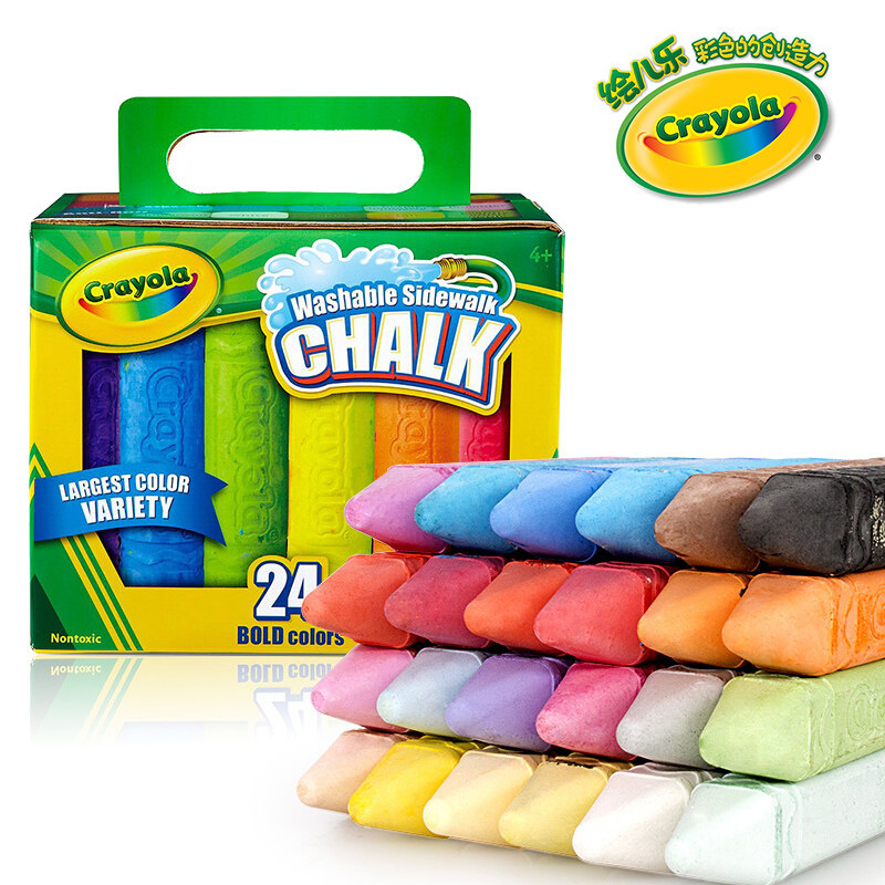 American crayola children 24 color wash color outdoor large chalk rough rod graffiti graffiti