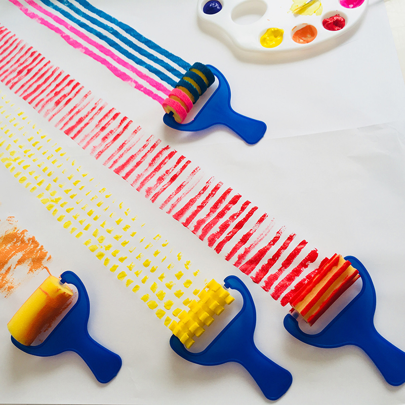 Children's art painting sponge roller roller seal brush pen pigment matching diy rubbing tool geometry