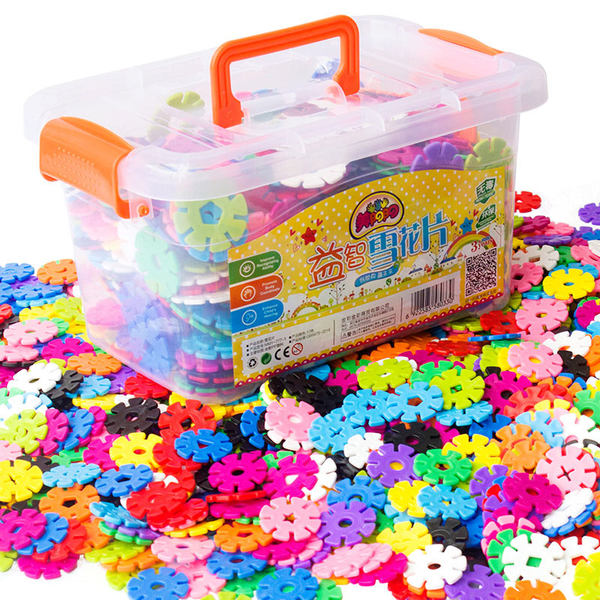 美阳阳 加厚雪花片积木塑料拼插玩具 300片 优惠券折后￥8.8包邮（￥9.8-1）送车轴+车轮