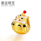 新金 Ювелирное украшение, золотой браслет с одной бусиной, неваляшка, эмаль, 3D