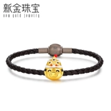 新金 Ювелирное украшение, золотой браслет с одной бусиной, неваляшка, эмаль, 3D