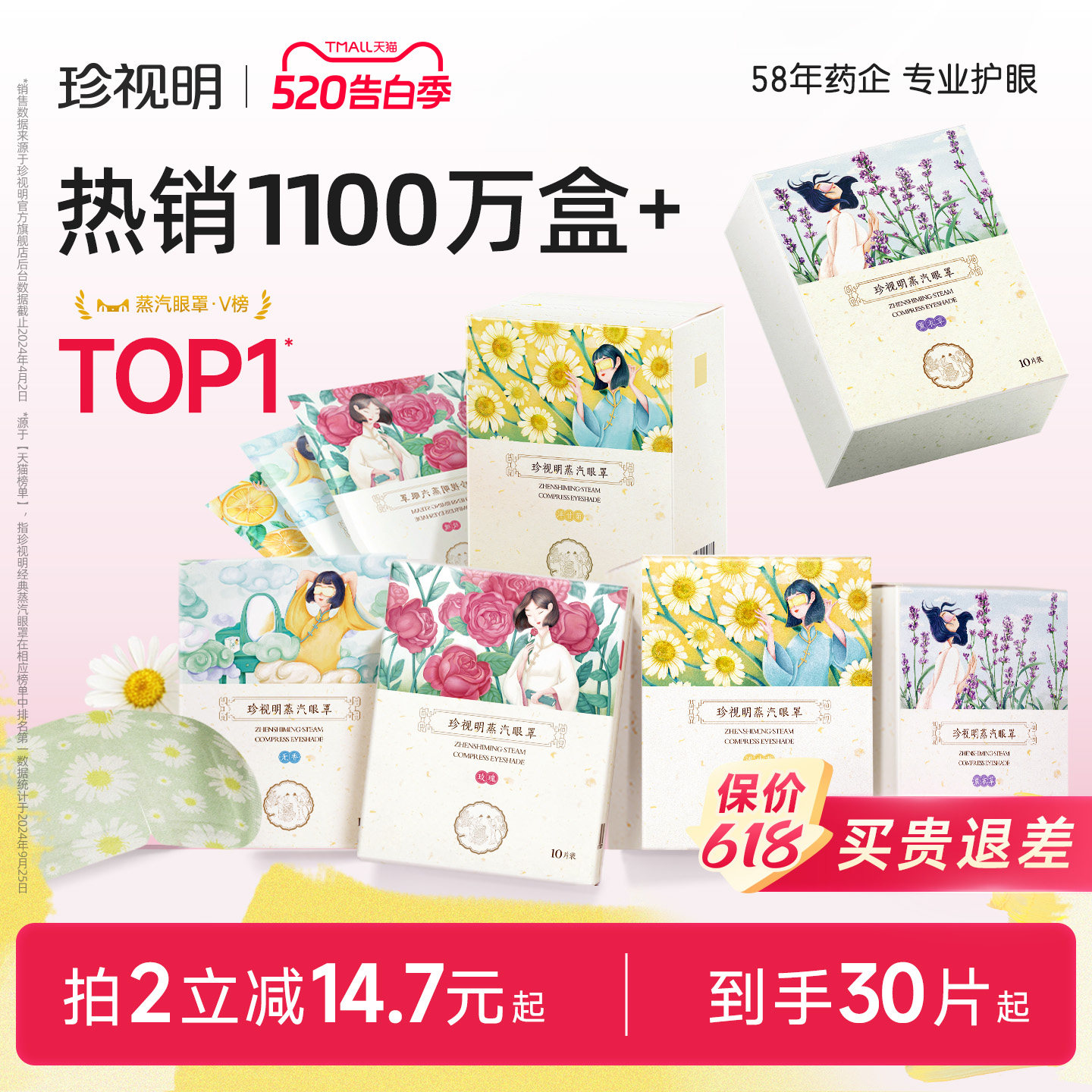 Cherish Ming classic -бестселлер, паровая маска для глаз, горячий компресс, маска для глаз от лихорадки, успокаивающая усталость глаз, повязка для глаз, затеняющая маску для сна.
