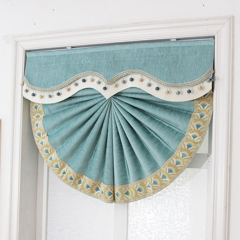 Curtains Nordic light luxury living room bedroom dining room small window lift blackout new 2021 fan pull Roman curtain