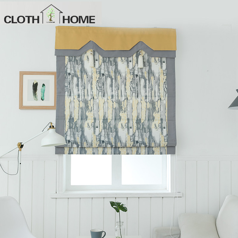 2021 Light luxury new shade curtains modern minimal study room bedroom lifting and lifting fan roma curtains
