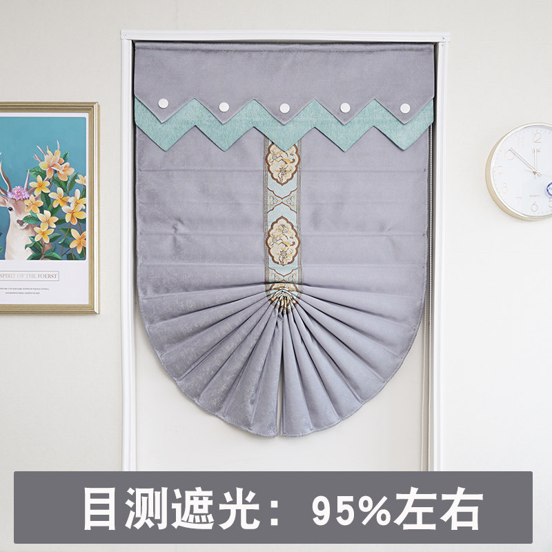 2021 new short door curtain small window curtains light lavish minimalist style bedroom High precision shading sector Roman blinds