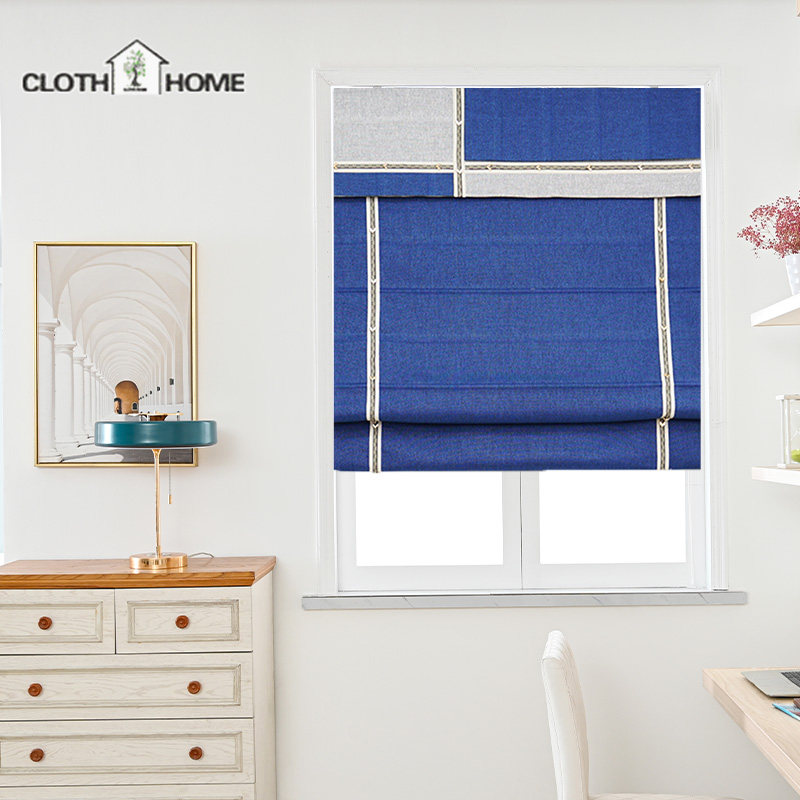 2021 new curtains light and luxurious linen with shade and heat insulation window curtain bedroom book room small window Roman blinds